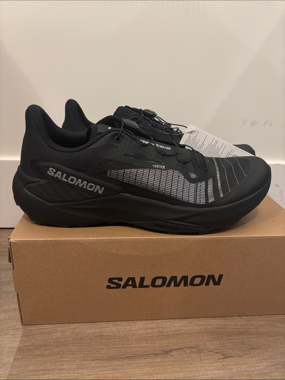 Salomon Men’s Genesis Black & silver size 12 New with box